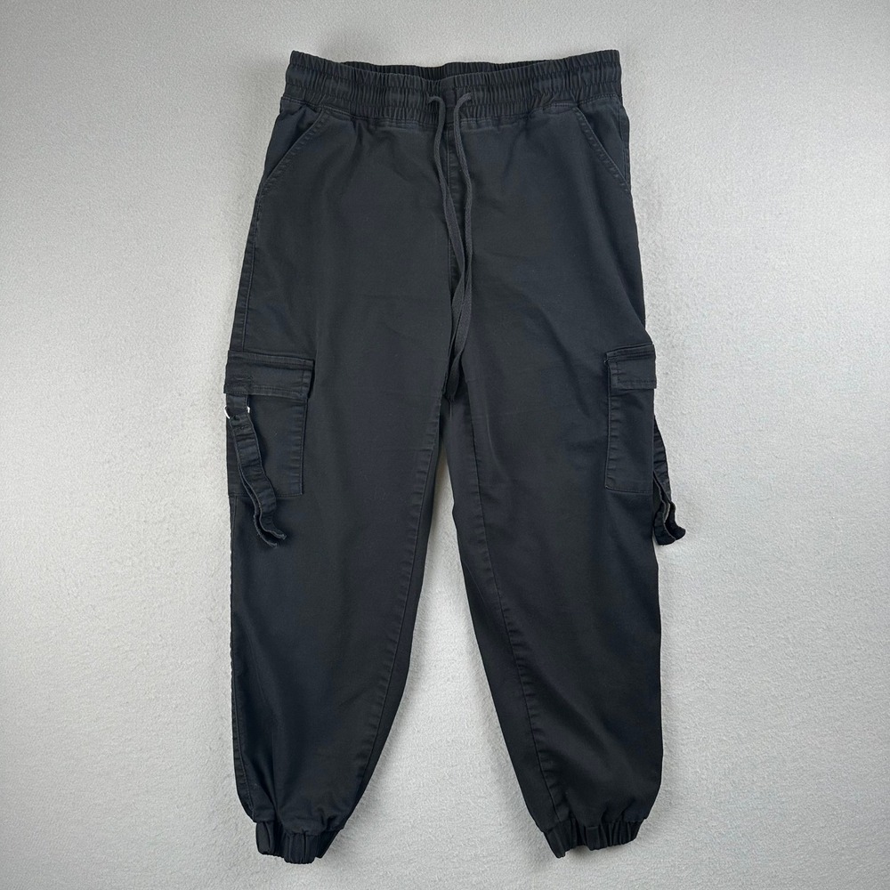 V.I.P. Cargo Jogger Pants Womens 13 Black D-Ring Strap Elastic Waist 2-210449SBK